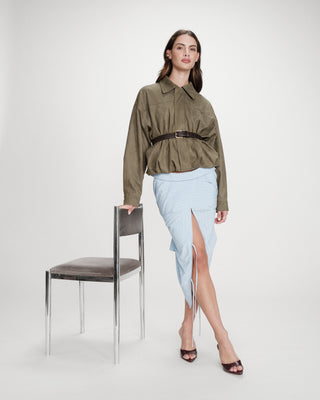 Veste bomber en suédine kaki Verve