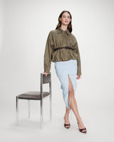 Veste bomber en suédine kaki Verve