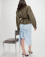 Veste bomber en suédine kaki Verve