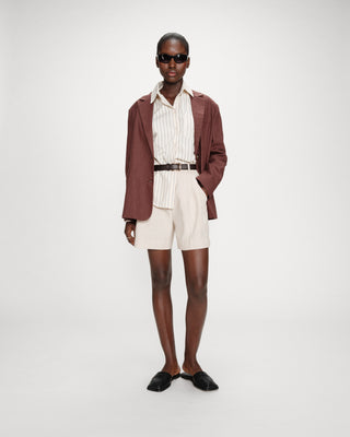 Blazer en lin et coton chocolat Velize