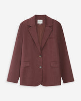 Blazer en lin et coton chocolat Velize