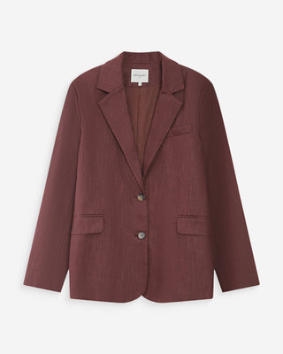 Blazer en lin et coton chocolat Velize