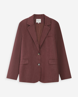 Blazer en lin et coton chocolat Velize
