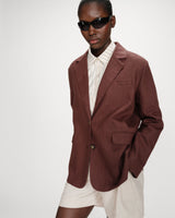 Blazer en lin et coton chocolat Velize