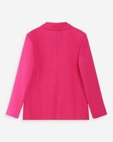 Blazer recto de lino y algodón fuchsia Velize
