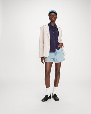 Blazer en lin et coton sable Velize