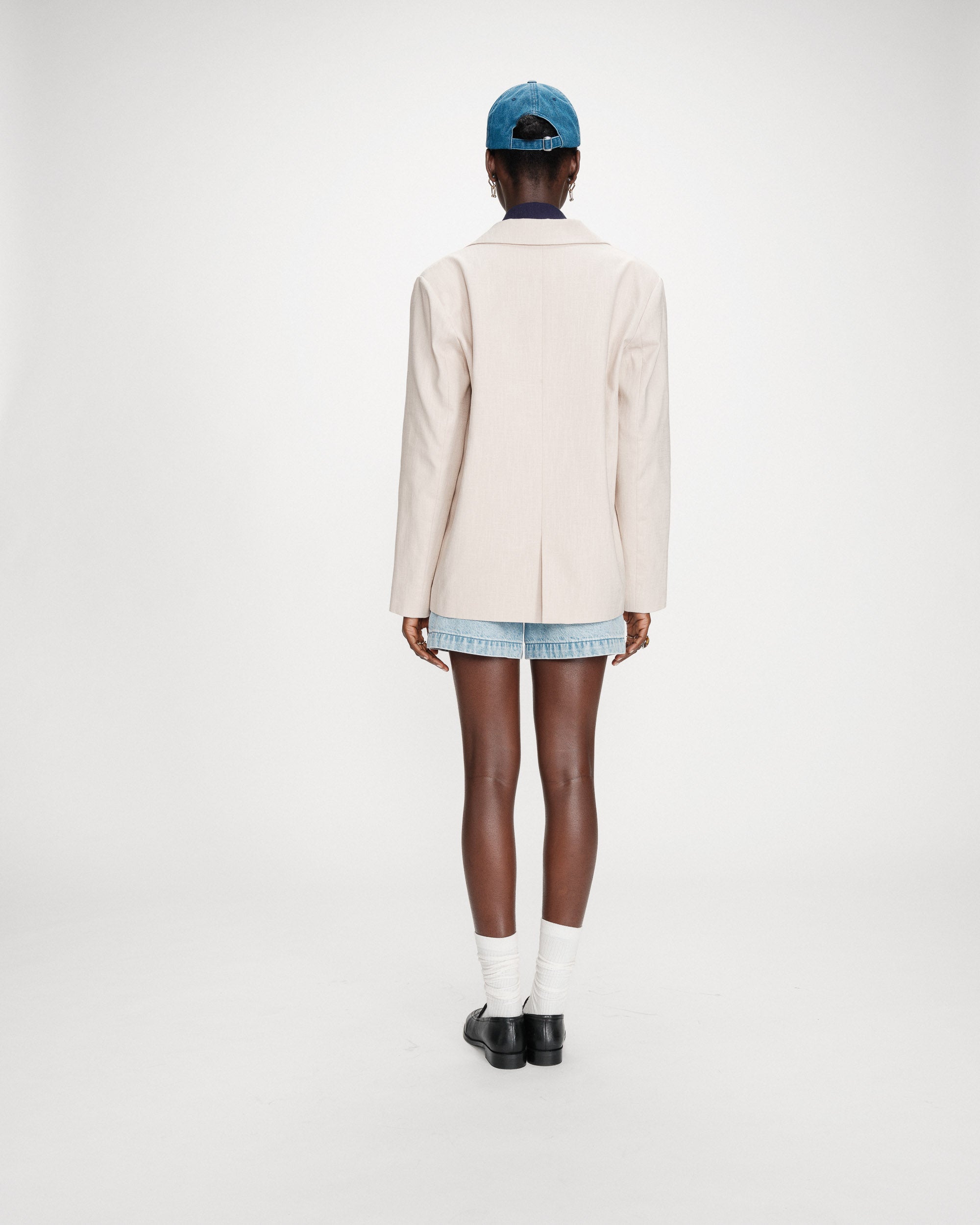 Blazer en lin et coton sable Velize