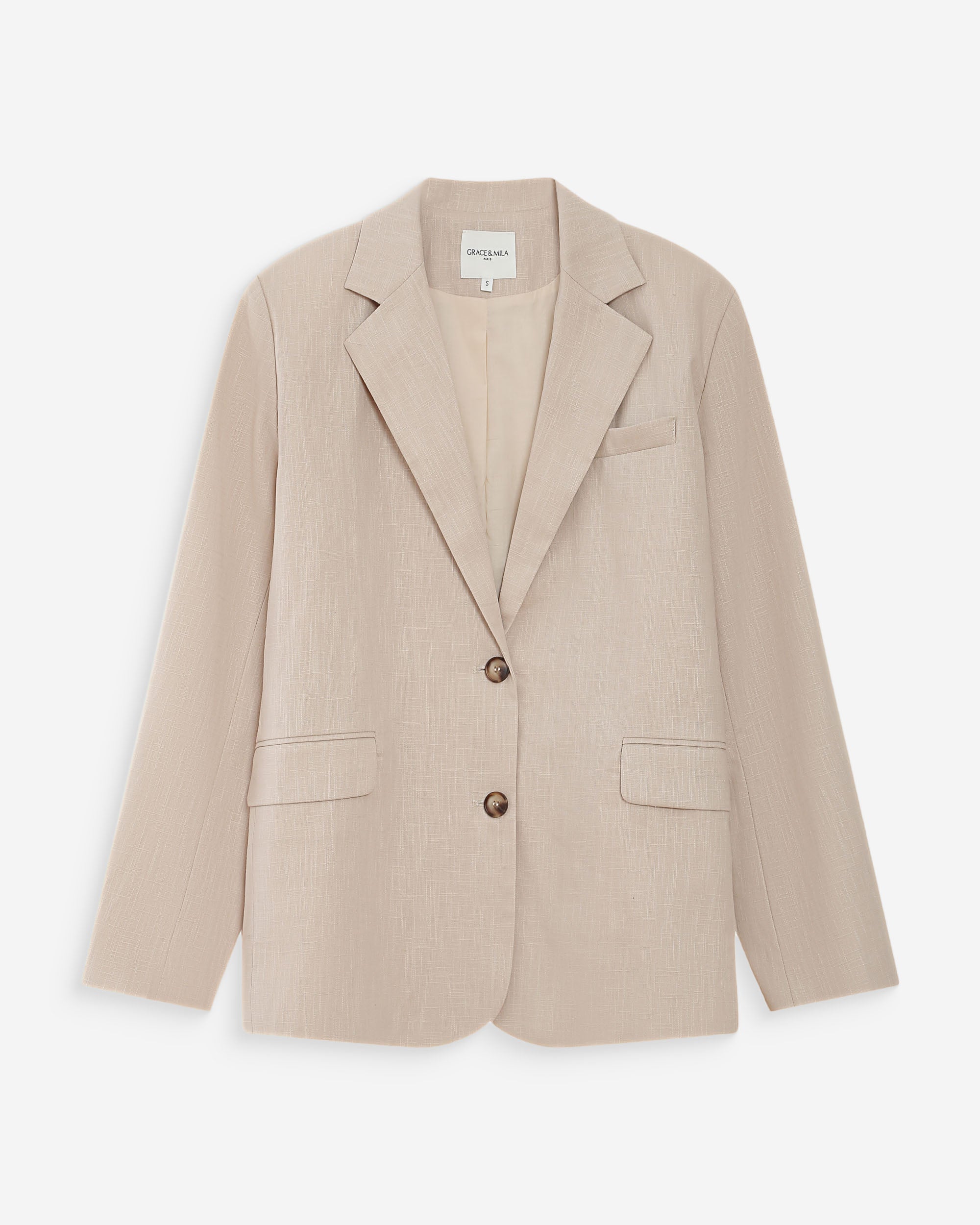 Blazer en lin et coton sable Velize