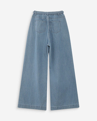 Jean oversize fluide stripedblue Pompon