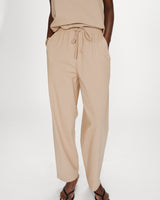 Pantalon droit en coton sable Rhode