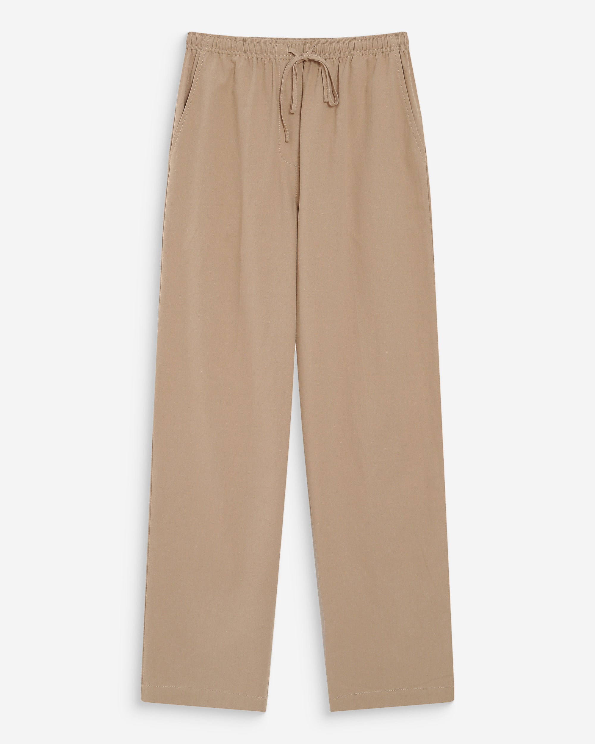 Pantalon droit en coton sable Rhode