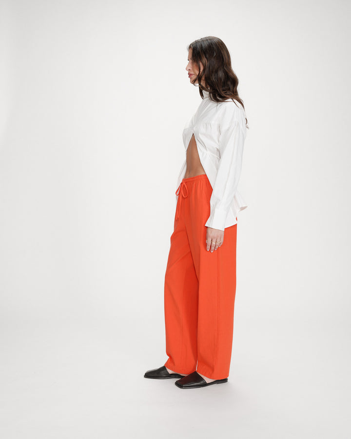 Pantalón recto de algodón sanguine Rhode