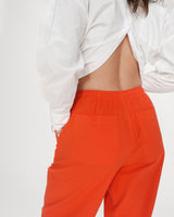 Pantalon droit en coton sanguine Rhode