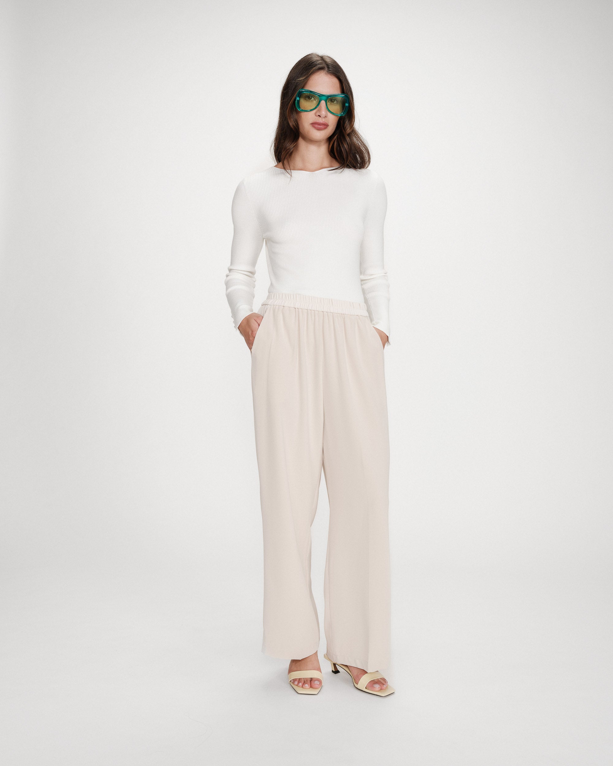 Pantalon fluide ecru Noblesse