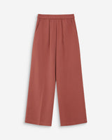 Pantalón amplio fluido con tiro medio terracotta Noblesse