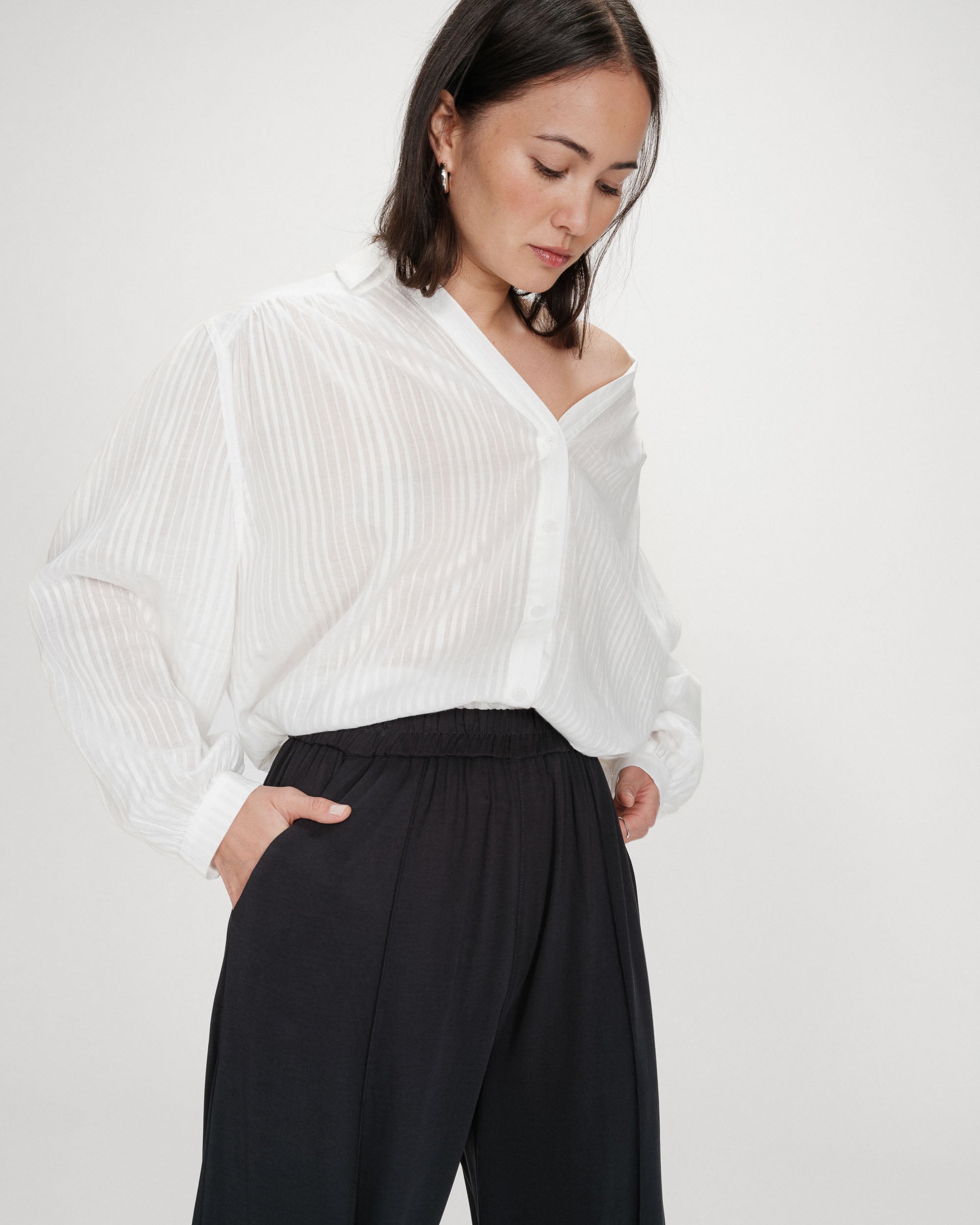 Pantalon en modal carbone Pax