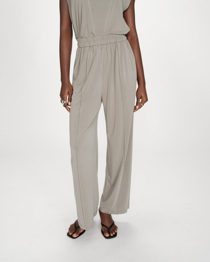 Pantalon en modal jambe large kaki Pax