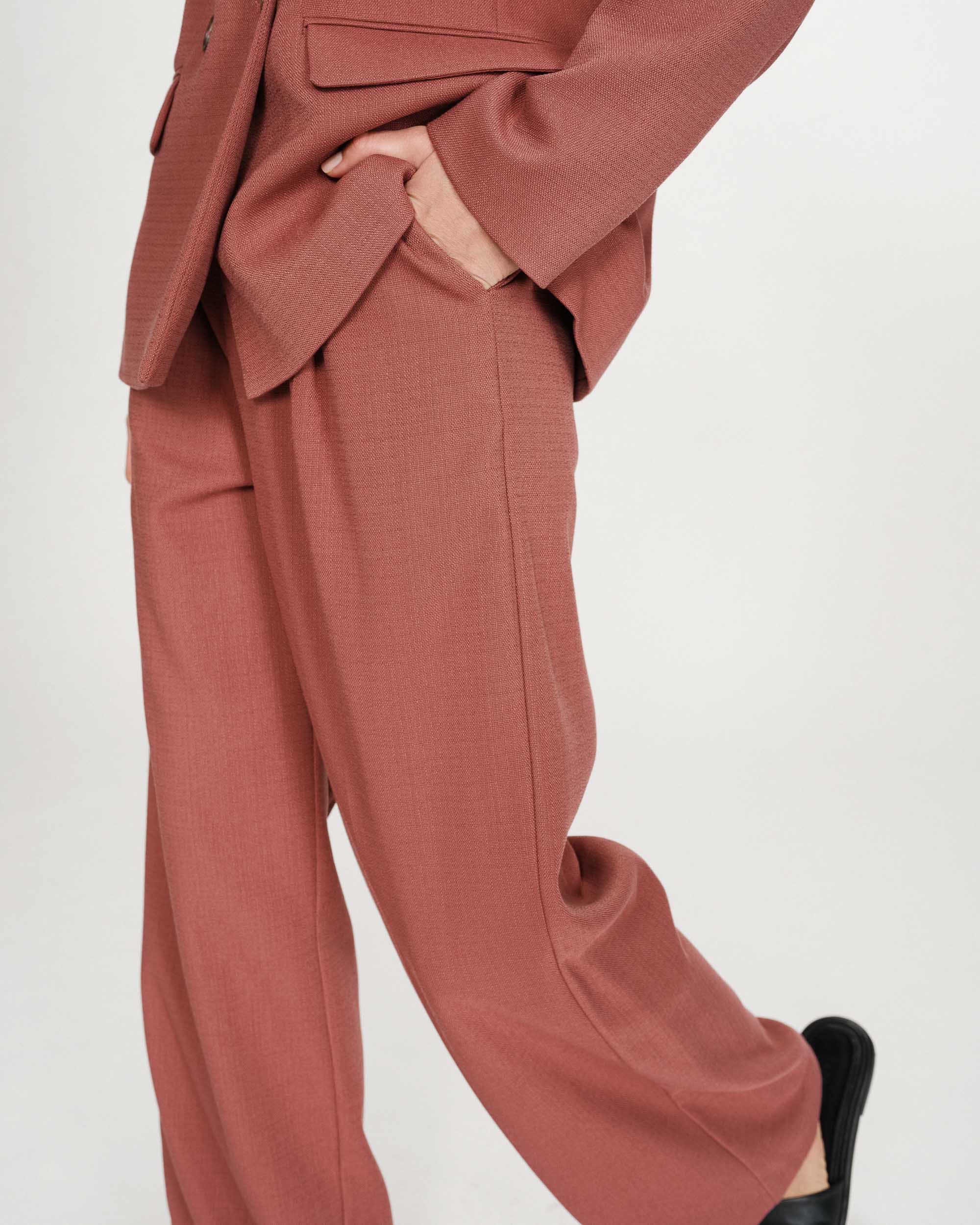 Pantalon tailleur terracotta Pierre