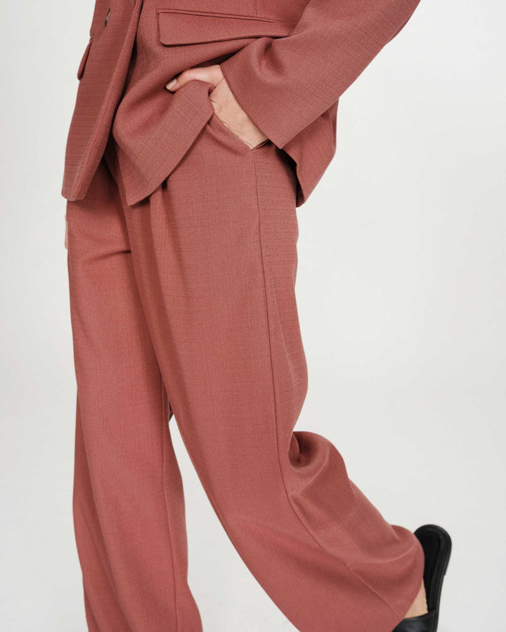 Pantalon tailleur terracotta Pierre