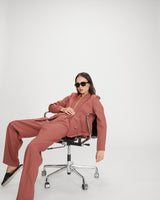 Pantalon tailleur terracotta Pierre