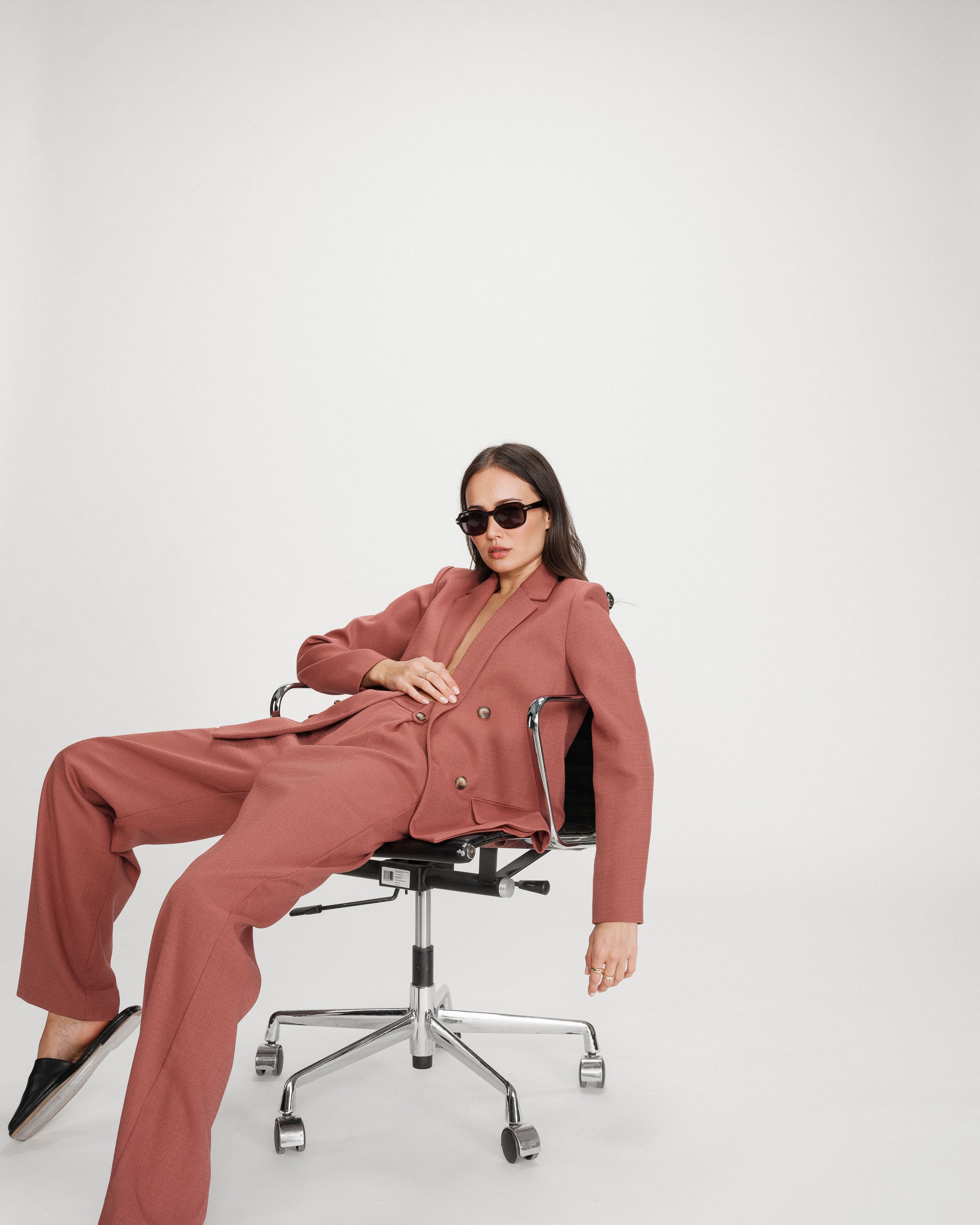 Pantalon tailleur terracotta Pierre