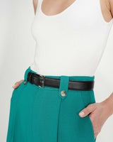 Pantalon tailleur vert Pierre