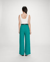 Pantalon tailleur vert Pierre
