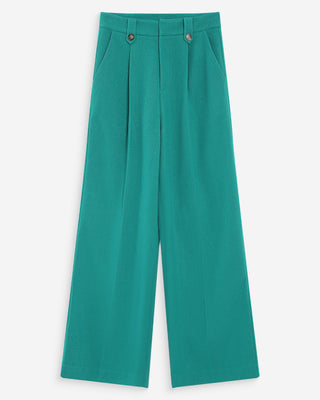 Pantalon tailleur vert Pierre