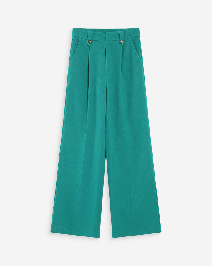 Pantalon tailleur vert Pierre