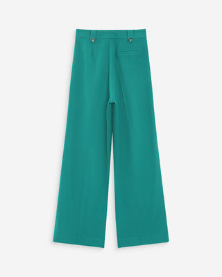 Pantalon tailleur vert Pierre