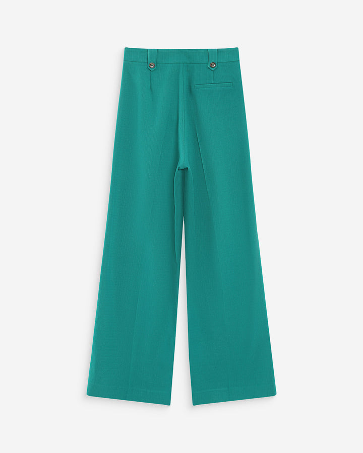 Pantalon tailleur vert Pierre
