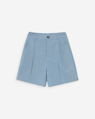 Short rayé en denim stripedblue Vars