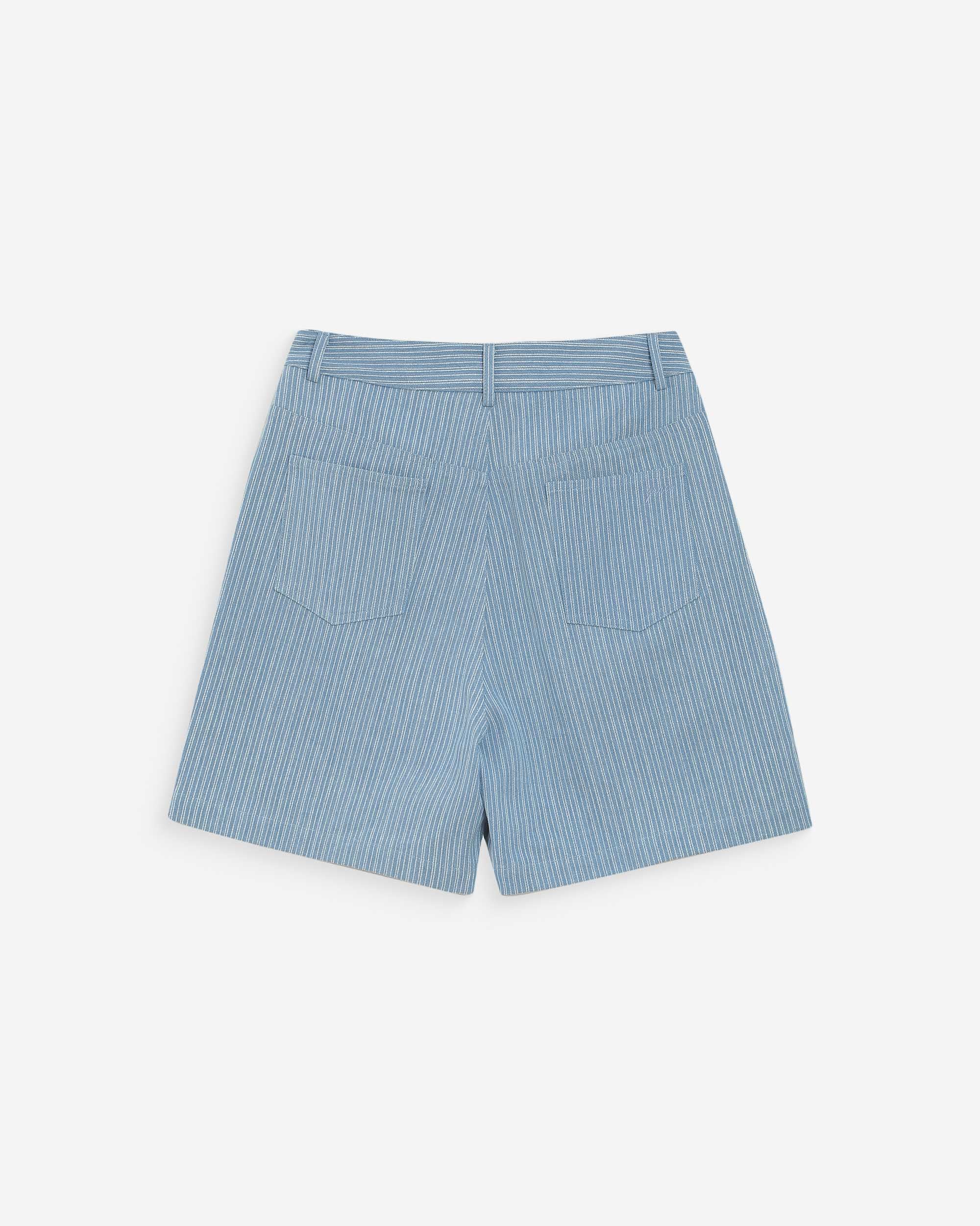 Short rayé en denim stripedblue Vars