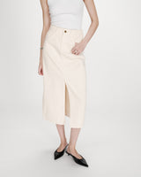 Jupe longue en denim ecru Varenne