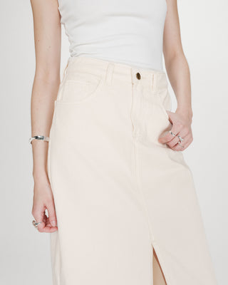 Jupe longue en denim ecru Varenne