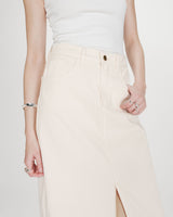 Jupe longue en denim ecru Varenne
