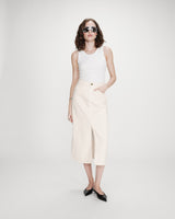 Jupe longue en denim ecru Varenne