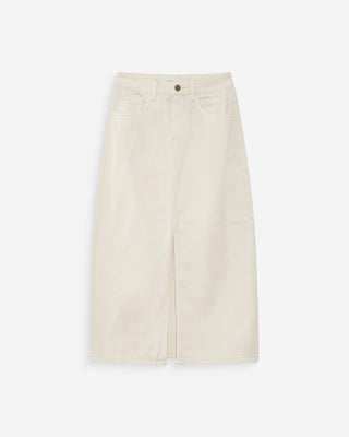 Jupe longue en denim ecru Varenne