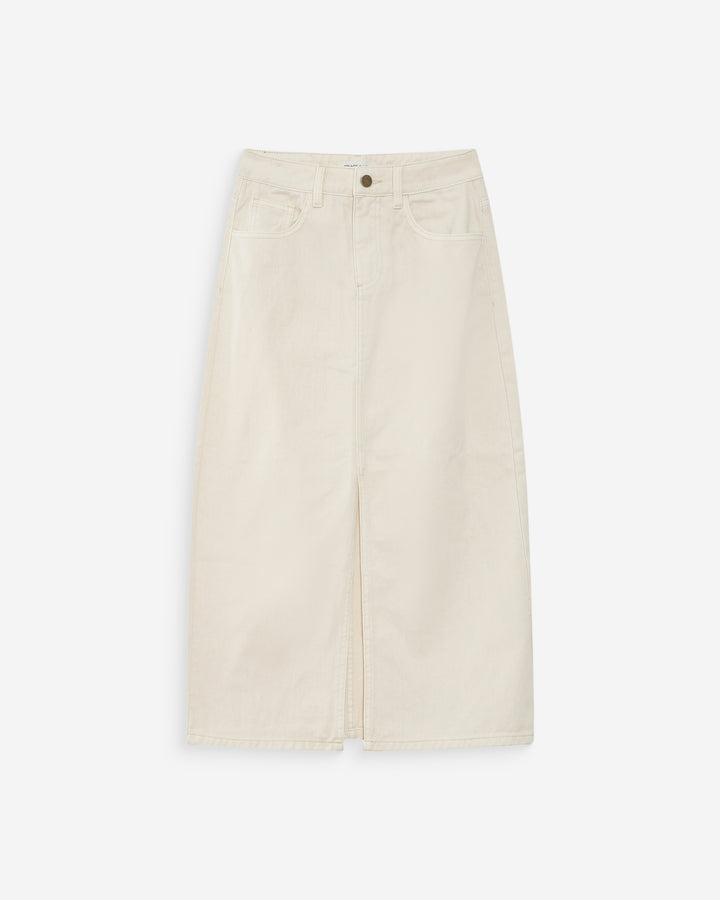 Jupe longue en denim ecru Varenne