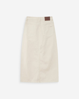Jupe longue en denim ecru Varenne