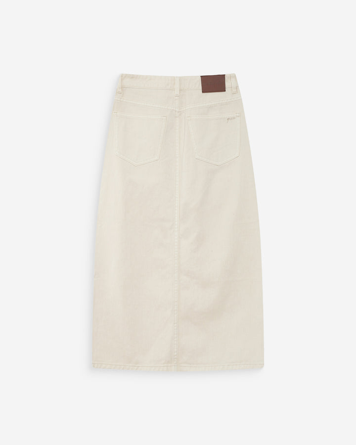 Jupe longue en denim ecru Varenne
