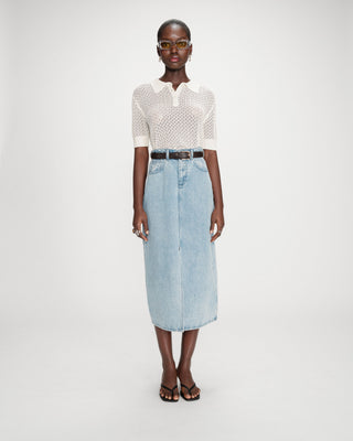 Jupe longue en denim skyblue Varenne