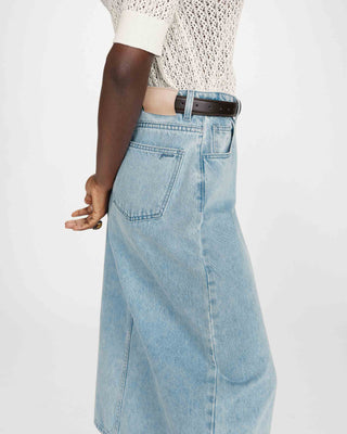 Jupe longue en denim skyblue Varenne