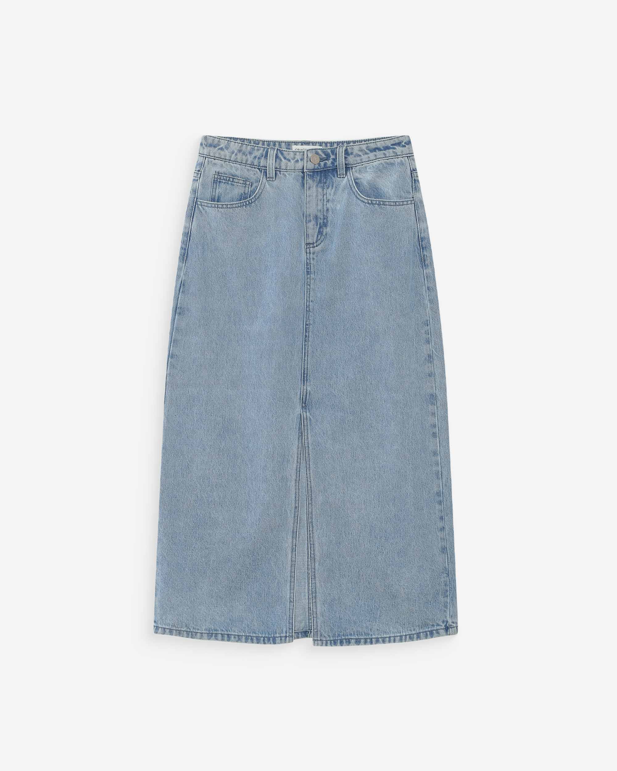 Jupe longue en denim skyblue Varenne