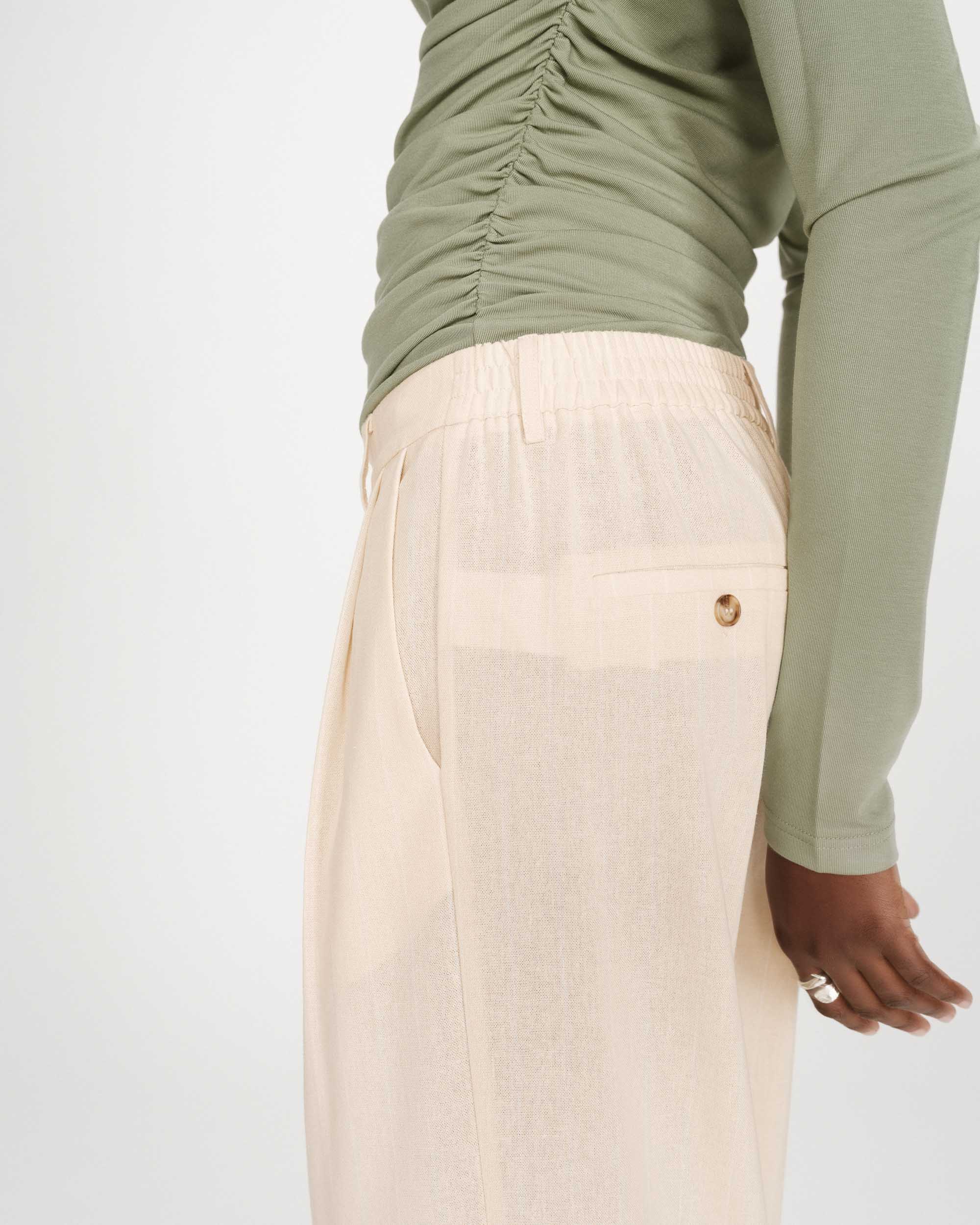 Pantalon tailleur en lin vanille Very