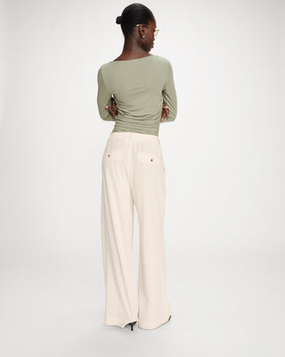 Pantalon tailleur en lin vanille Very