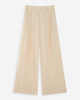 Pantalon tailleur à fines rayures en lin vanille Very