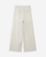 Pantalon tailleur rayé en lin white Very