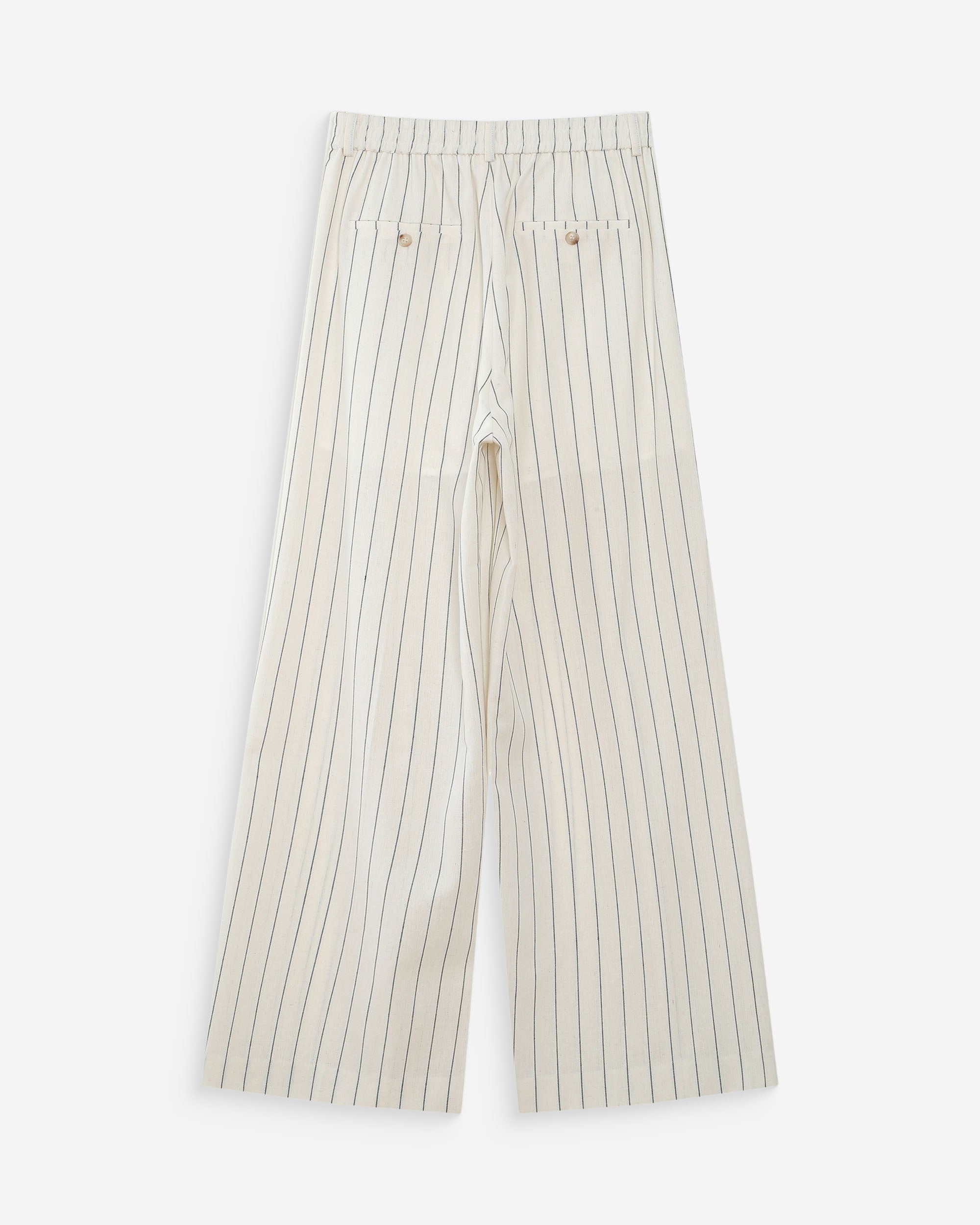 Pantalon tailleur rayé en lin white Very