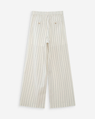 Pantalon tailleur rayé en lin white Very
